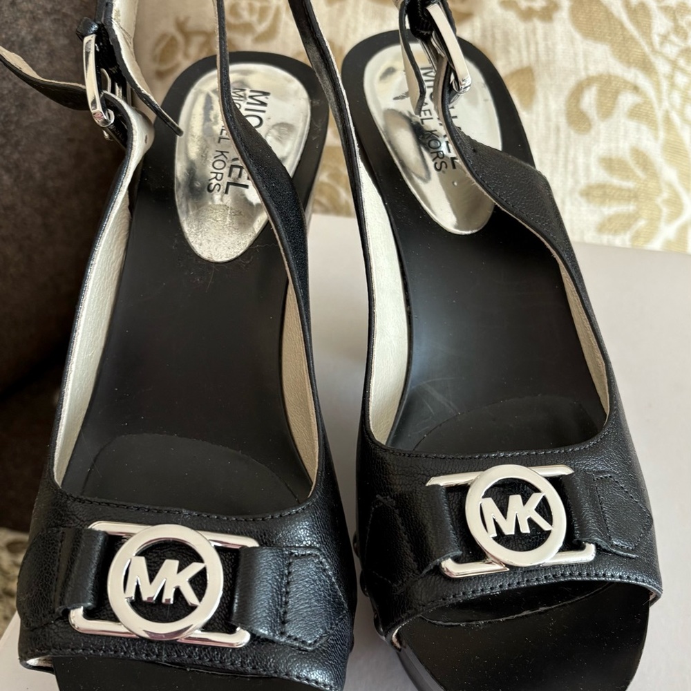 Michael Kors Black Peep Toe Heels